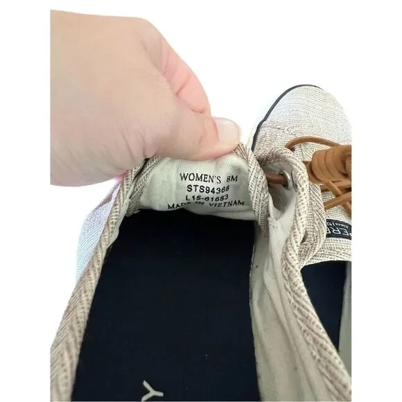 Sperry Women's Seacoast Beige Canvas Sneakers Size 8M Casual Summer - Picture 7 of 7